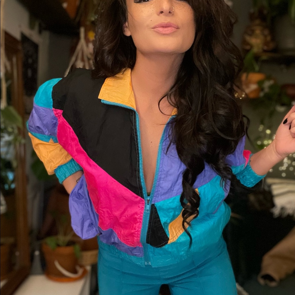 Vintage London Fog Neon Windbreaker